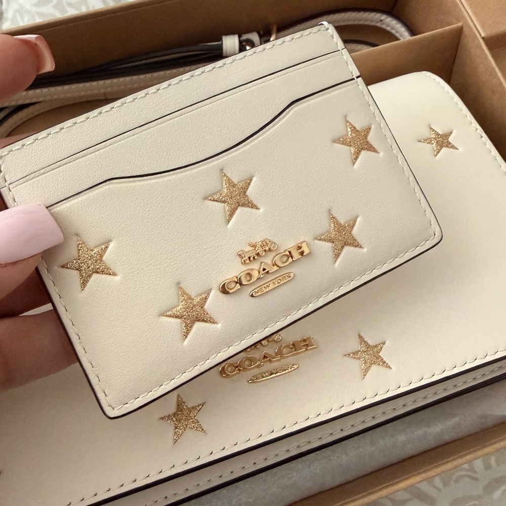 Coach Ivory Star Purse and Card Holder Set